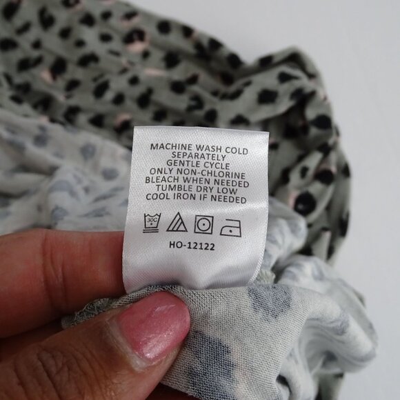 Mudpie Minnie Tiered Dress Women Size S Sage Animal Print Long Sleeve Casual NEW - Picture 7 of 10